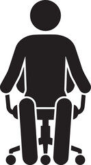 Silhouettes of a man woman and a man in a wheelchair business vector illustration