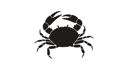 A striking black silhouette of a crab showcasing its shell claws and segmented legs © AL-AMIN