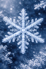A snowflake from binary code.