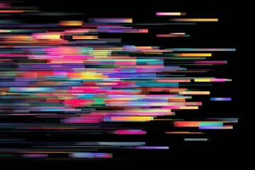 Digital rainbow glitch with pixelated distortion