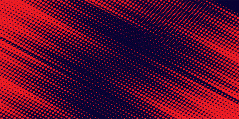 Naklejka premium Halftone dots red and black color pattern gradient grunge texture background. Dot pop art comic sport