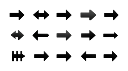 A set of black arrow icons isolated on transparent background Remove png, Clipping Path, pen tool