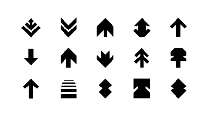 A set of black arrow icons isolated on transparent background Remove png, Clipping Path, pen tool