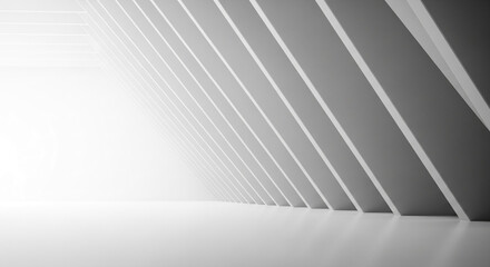 Abstract grayscale image of diagonal lines converging, creating an architectural perspective, showcasing a minimalist, modern design suitable for presentation backgrounds