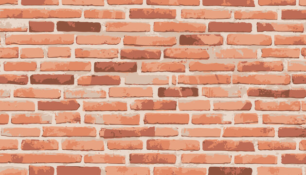 Texture of a red brick wall vector illustration