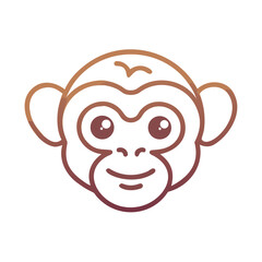 Fototapeta premium Colorful monkey face illustration with gradient effect