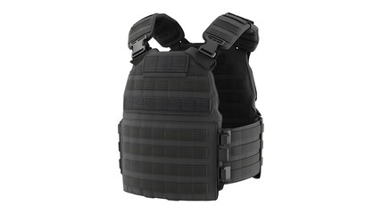 Tactical black bulletproof vest for protection and security operations