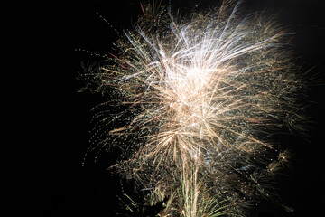 Vivid and brilliant explosions of color light up evening sky during special events
