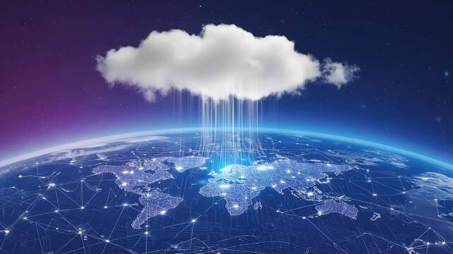 Cloud Computing Global Data Network, technology concept