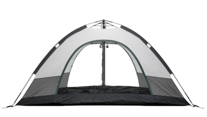 Camping Tent Setup in Outdoor Space for a Fun Family Trip in Nature