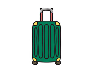 Suitcase luggage, hand drawn doodle