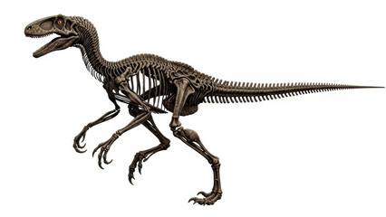Fototapeta premium Dinosaur Skeleton Isolated on White Background