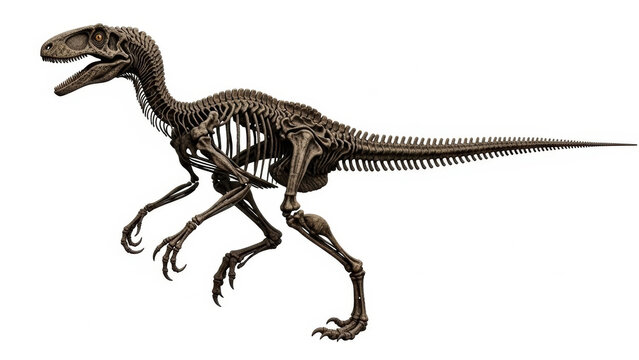 Dinosaur Skeleton Isolated on White Background