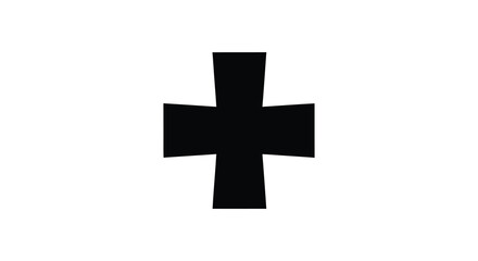 Obraz premium A stark depiction of a bold black maltese cross isolated on a clean white background