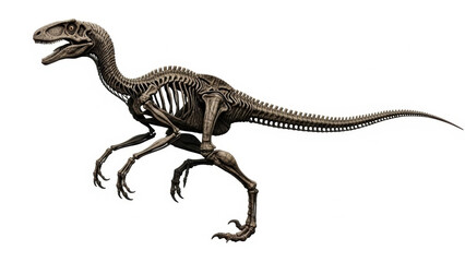 Dinosaur Skeleton Isolated on White Background