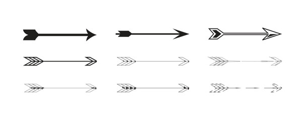 Decorative Arrow Design Set Simple Black Arrows in Varied Styles for Projects