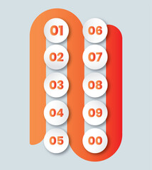 Number steps infographic vector with white circular buttons