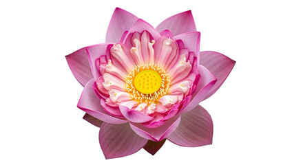 A beautiful pink lotus flower on transparent background