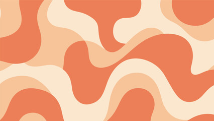 Abstract organic pattern, flowing peach orange cream shapes, blue accent line, warm camouflage texture, nature-inspired art, flat vector illustration © Sakib Creative
