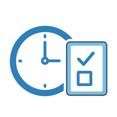 Clock and checklist icon representing time management and tasks.