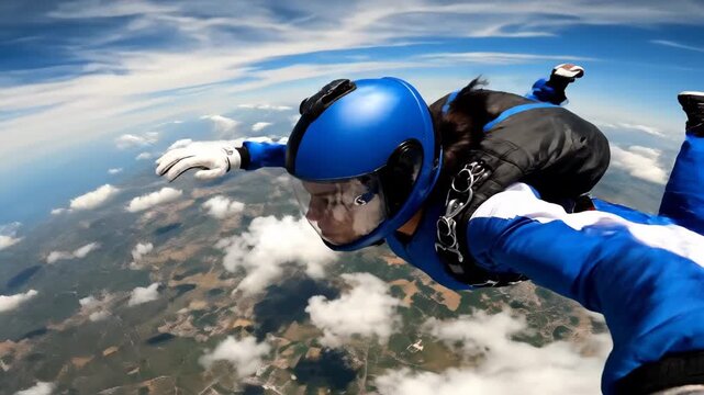 Skydiving Adventure: Freefall Above the Clouds
