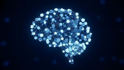 Digital Neural Network Brain Concept, Artificial Intelligence and Machine Learning