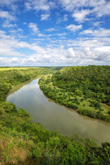 Scenic View of Rio de Chavon Canyon and Lush Tropical Landscape