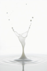 Minimalist Monochrome Capture Of A Dynamic Liquid Drop Impact.