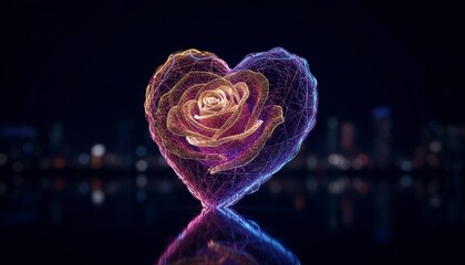 Holographic Crystal Lotus Flower Bloom with Iridescent Glass Petals