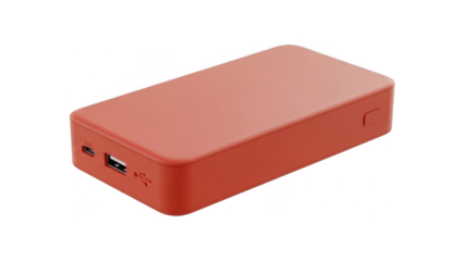 Portable Red External Battery Power Bank with USB Ports