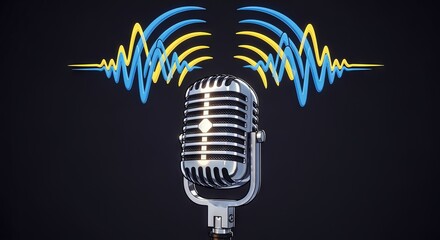 microphone modern animation style musical instrument