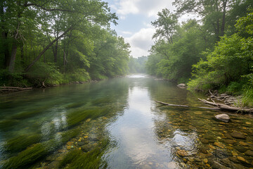 Obraz premium Clean river in nature symbolizing environmental conservation