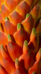 Textures and details of the orange flower of an aloe arborescens