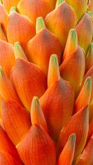 Textures and details of the orange flower of an aloe arborescens