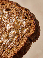 Rustic Seeded Bread Slice with Sweet Honey and Nutty Seed Glaze