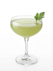 Refreshing Green Cocktail with Fresh Parsley Garnish
