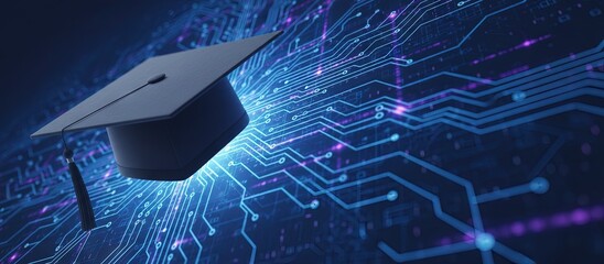 Graduation concept with cap and diploma/degree - education and academics concept