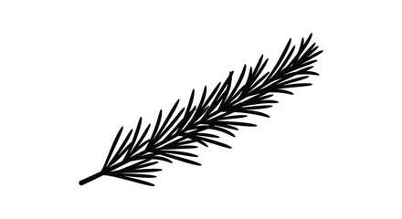 Obraz premium A simple black and white illustration of a single pine needle showcasing its delicate form and texture