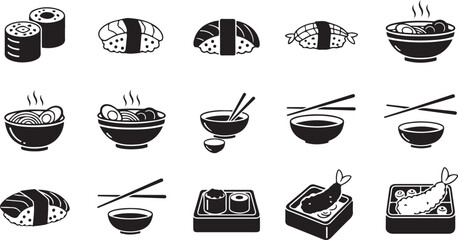 Collection of japanese food icons