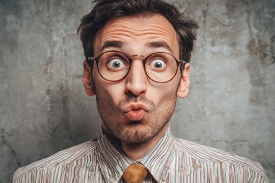 Expressive Individual Portraying Hypocrisy: A Shocking Depiction of a Deceptive Businessman