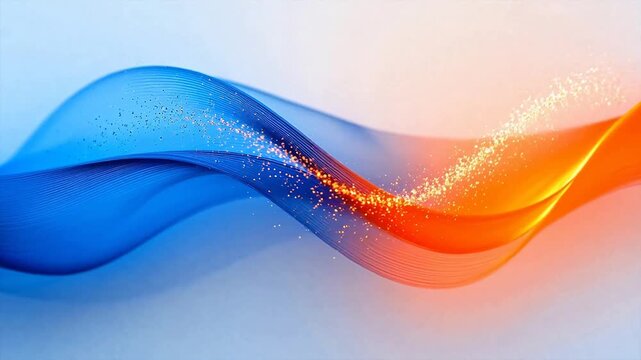 Abstract flowing blue and orange waves