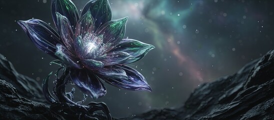 Exotic alien plant - beautiful and strange otherworldly plant from another planet