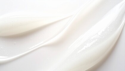 美容液ジェルのなめらかな白テクスチャー 乳白色に広がる高保湿スキンケア質感 美容科学 ジェネレーティブAI