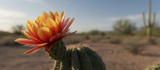 Cactus blossom in bloom - southwestern desert flower in the arid environment