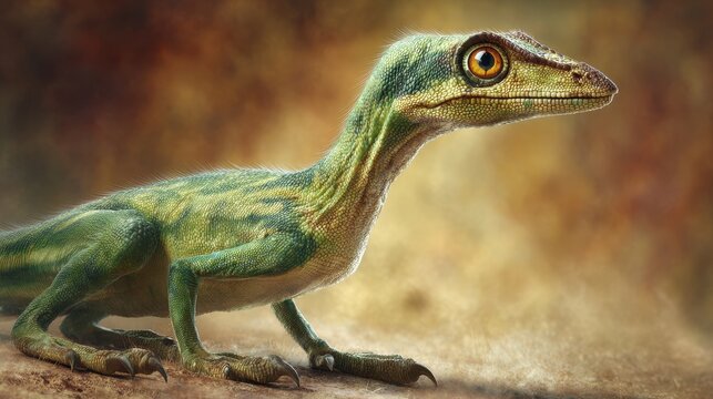 Compsognathus: Tiny Late Jurassic Dinosaur Amidst a Prehistoric Landscape