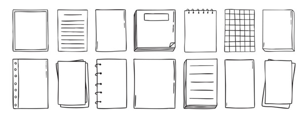 Notepad hand drawn paper note to do list doodle