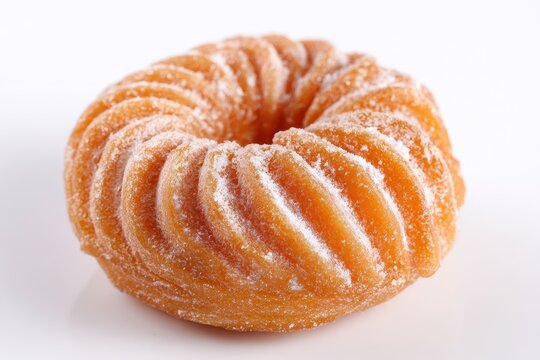 Delicious Mochi Donut Inspired by Pon de Lion's Mane, Set Against a White Isolated Background