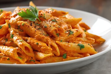 Creamy Penne Alla Vodka: Indulgent Pasta Dish with a Spicy Tomato and Vodka Sauce, Perfect for a Hearty Main Course