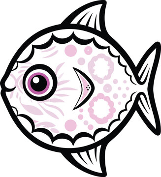 moonfish opah icon Black silhouette vector illustration on transparent background