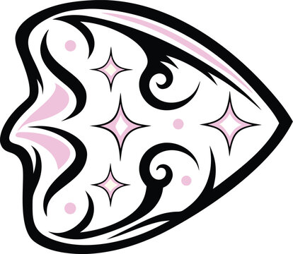 pearl gourami icon Black silhouette vector illustration on transparent background